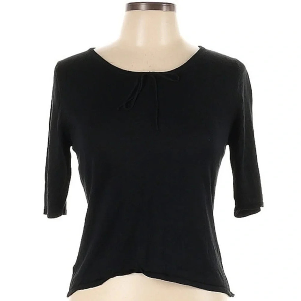 Vintage Lord & Taylor 100% Silk Black Stretchy Cami Nightshirt Womens Size Large